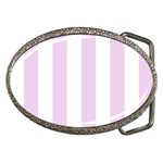 Vertical Stripes - White and Thistle Violet Belt Buckle