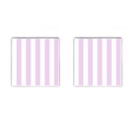 Vertical Stripes - White and Thistle Violet Cufflinks (Square)