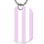Vertical Stripes - White and Thistle Violet Dog Tag (One Side)
