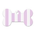 Vertical Stripes - White and Thistle Violet Dog Tag Bone (One Side)