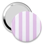 Vertical Stripes - White and Thistle Violet 3  Handbag Mirror