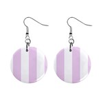 Vertical Stripes - White and Thistle Violet 1  Button Earrings