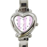 Vertical Stripes - White and Thistle Violet Heart Italian Charm Watch