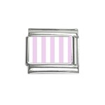Vertical Stripes - White and Thistle Violet Italian Charm (9mm)
