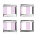 Vertical Stripes - White and Thistle Violet 9mm Italian Charm (4 pack)