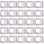 Vertical Stripes - White and Thistle Violet 9mm Italian Charm (25 pack)