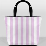 Vertical Stripes - White and Thistle Violet Bucket Bag