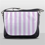 Vertical Stripes - White and Thistle Violet Messenger Bag
