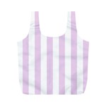 Vertical Stripes - White and Thistle Violet Full Print Recycle Bag (M)