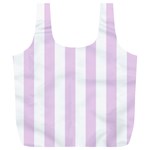 Vertical Stripes - White and Thistle Violet Full Print Recycle Bag (XL)