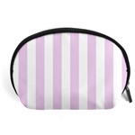 Vertical Stripes - White and Thistle Violet Accessory Pouch (Large)