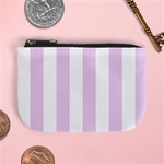 Vertical Stripes - White and Thistle Violet Mini Coin Purse