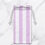 Vertical Stripes - White and Thistle Violet Jewelry Bag
