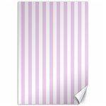 Vertical Stripes - White and Thistle Violet Canvas 12  x 18 