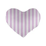 Vertical Stripes - White and Thistle Violet Standard 16  Premium Heart Shape Cushion