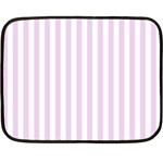 Vertical Stripes - White and Thistle Violet Double Sided Fleece Blanket (Mini)