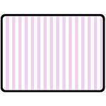 Vertical Stripes - White and Thistle Violet Fleece Blanket (Large) (One Side)