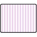 Vertical Stripes - White and Thistle Violet Fleece Blanket (Medium) (One Side)