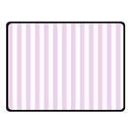 Vertical Stripes - White and Thistle Violet Fleece Blanket (Small) (One Side)