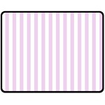 Vertical Stripes - White and Thistle Violet Double Sided Fleece Blanket (Medium) (Two Sides)