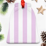 Vertical Stripes - White and Thistle Violet Ornament (Bell)