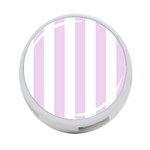 Vertical Stripes - White and Thistle Violet 4-Port USB Hub (One Side)