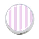 Vertical Stripes - White and Thistle Violet 4-Port USB Hub (Two Sides)