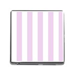 Vertical Stripes - White and Thistle Violet Memory Card Reader (Square)