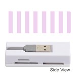 Vertical Stripes - White and Thistle Violet Memory Card Reader (Stick)
