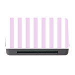 Vertical Stripes - White and Thistle Violet Memory Card Reader with CF