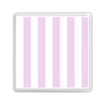 Vertical Stripes - White and Thistle Violet Memory Card Reader with Storage (Square)