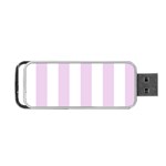 Vertical Stripes - White and Thistle Violet Portable USB Flash (One Side)