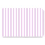 Vertical Stripes - White and Thistle Violet Large Doormat