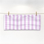 Vertical Stripes - White and Thistle Violet Hand Towel