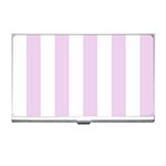 Vertical Stripes - White and Thistle Violet Business Card Holder
