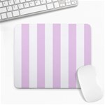 Vertical Stripes - White and Thistle Violet Large Mousepad