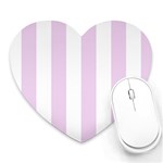 Vertical Stripes - White and Thistle Violet Heart Mousepad