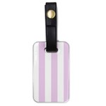 Vertical Stripes - White and Thistle Violet Luggage Tag (One Side)