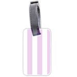 Vertical Stripes - White and Thistle Violet Luggage Tag (Two Sides)