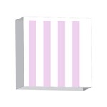 Vertical Stripes - White and Thistle Violet 4 x 4  Acrylic Photo Block
