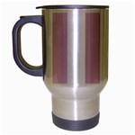 Vertical Stripes - White and Thistle Violet Travel Mug (Silver Gray)