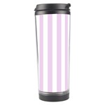 Vertical Stripes - White and Thistle Violet Travel Tumbler