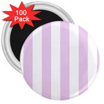 Vertical Stripes - White and Thistle Violet 3  Magnet (100 pack)