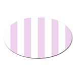 Vertical Stripes - White and Thistle Violet Magnet (Oval)