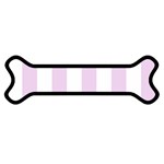 Vertical Stripes - White and Thistle Violet Magnet (Dog Bone)