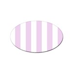 Vertical Stripes - White and Thistle Violet Sticker Oval (10 pack)