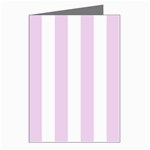 Vertical Stripes - White and Thistle Violet Greeting Cards (Pkg of 8)
