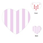Vertical Stripes - White and Thistle Violet Playing Cards (Heart)