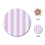 Vertical Stripes - White and Thistle Violet Playing Cards (Round)