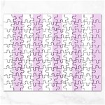 Vertical Stripes - White and Thistle Violet Jigsaw Puzzle (Rectangular)